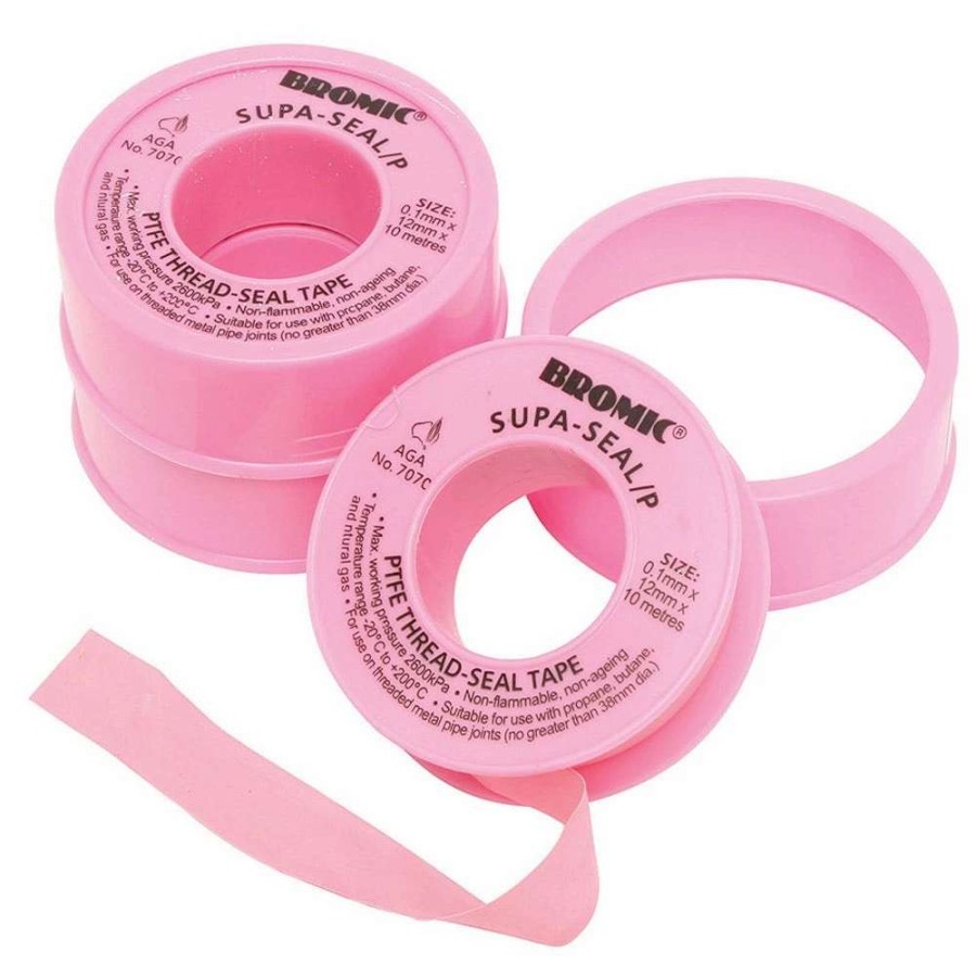 Plumbing Tools * | Bromic 12Mm X 10M Pink Premium Thread Seal Tape 7170382