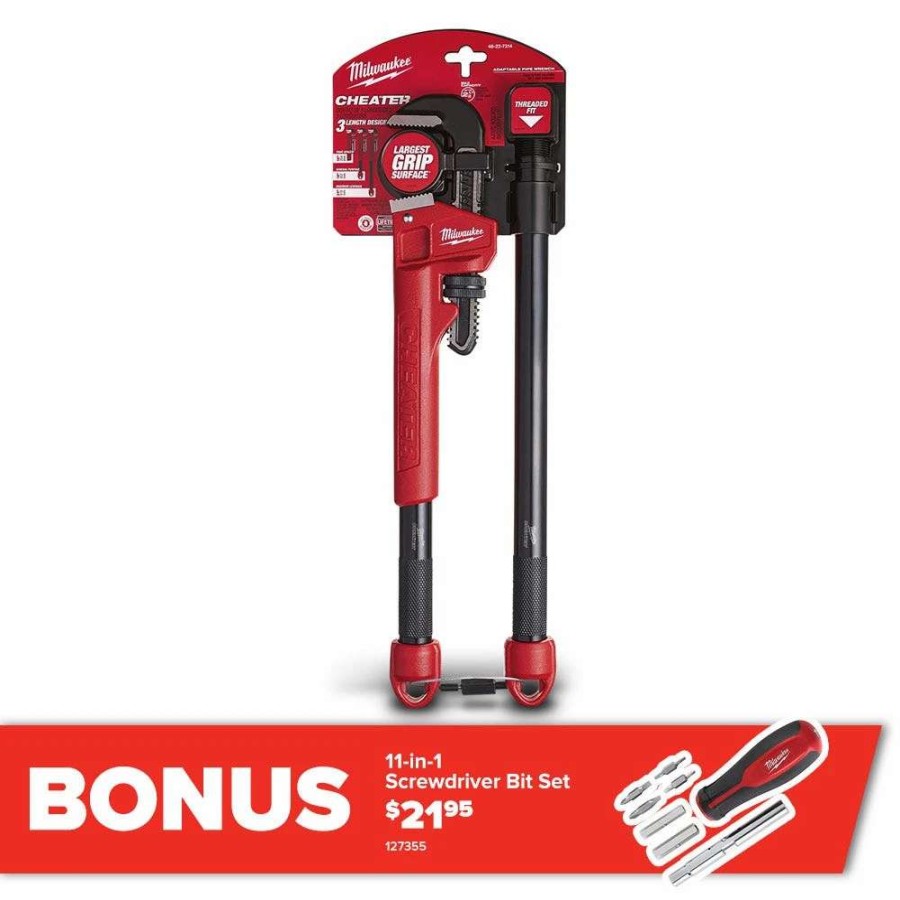 Plumbing Tools * | Milwaukee 75Mm Adjustable Cheater Pipe Wrench 48227314